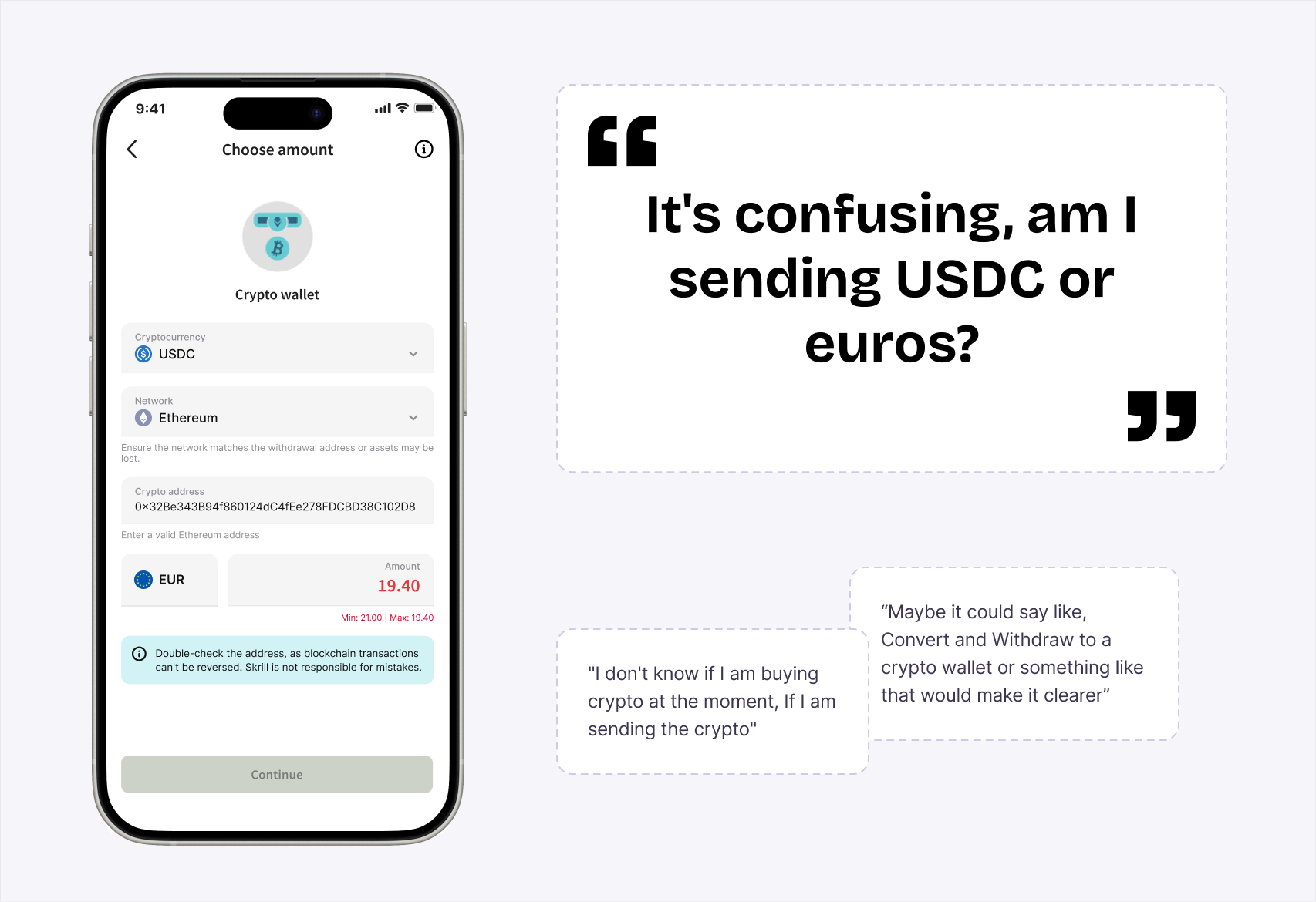 User feedback from current-state withdrawal testing, part two