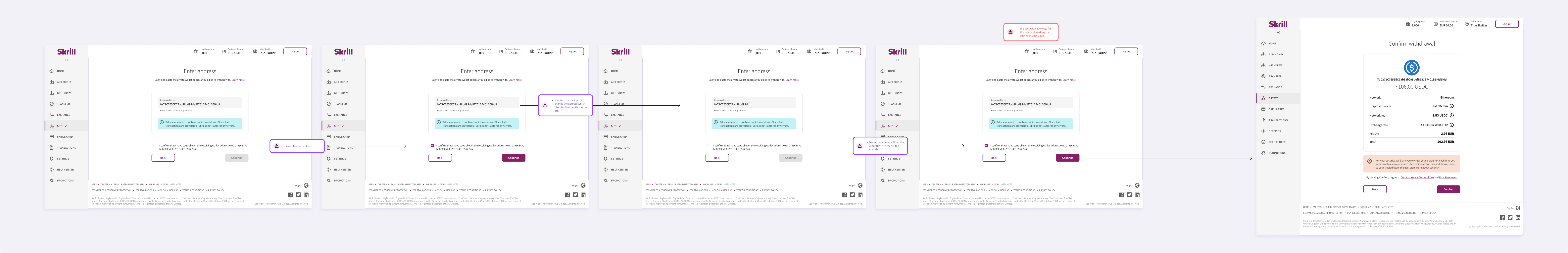 Address and checkbox behaviour, option 1