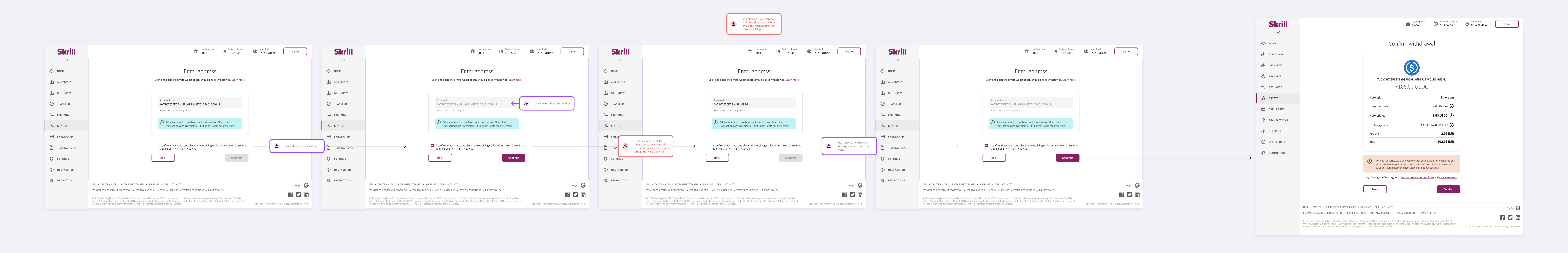 Address and checkbox behaviour, option 2