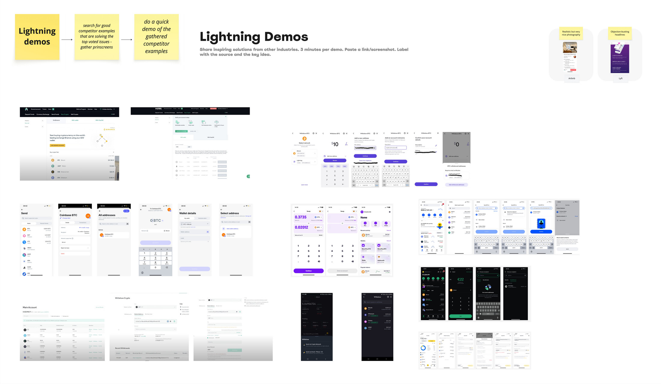 Lightning demos: competitor flows collected against the top-voted problems